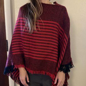 Red and black Shawl/ Poncho